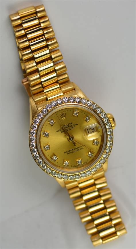 rolex datejust diamonds gold|Rolex Datejust with diamond bezel.